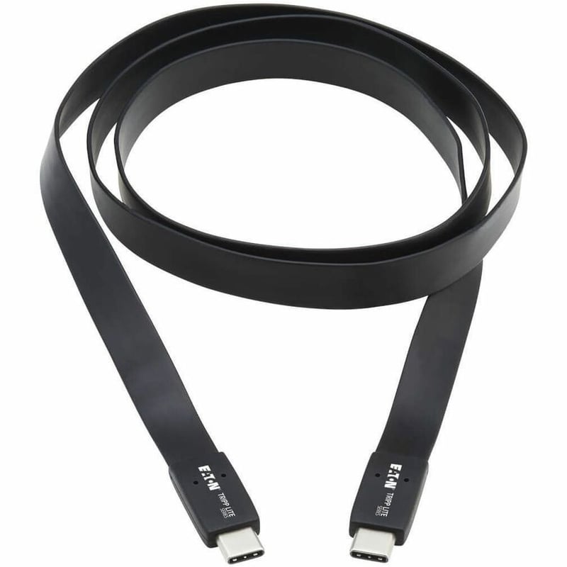 Tripp Lite by Eaton USB-C Flat Cable (M/M) - USB 3.2 Gen 2 (10 Gbps) 5A (100W) Rating Thunderbolt 3 Compatible 16 in. (40.6 cm) - Thumbnail 2