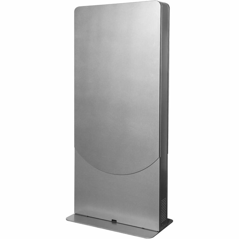 55IN CURVE TOTEM/PORTRAIT KIOSK WITH WHEELED BASE SILVER - Thumbnail 3