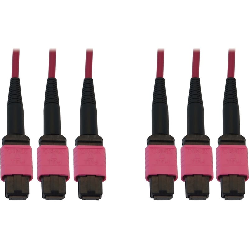 Eaton Tripp Lite Series 40/100/400G Multimode 50/125 OM4 Fiber Optic Cable (3x8F MTP/MPO-PC F/F), LSZH, Magenta, 10 m (32.8 ft.) - Thumbnail 1