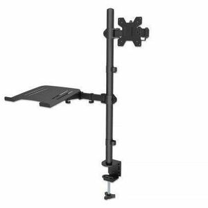 Desk Mount for Monitors & Laptop Combo (Full Motion), For screens: 10-27" , Laptop up to 17" , Clamp Assembly, VESA compatability: 75x75 and 100x100mm - check the dimensions of the four mounting holes on back of screen to ensure it fits, Max 8kg, - Thumbnail 1
