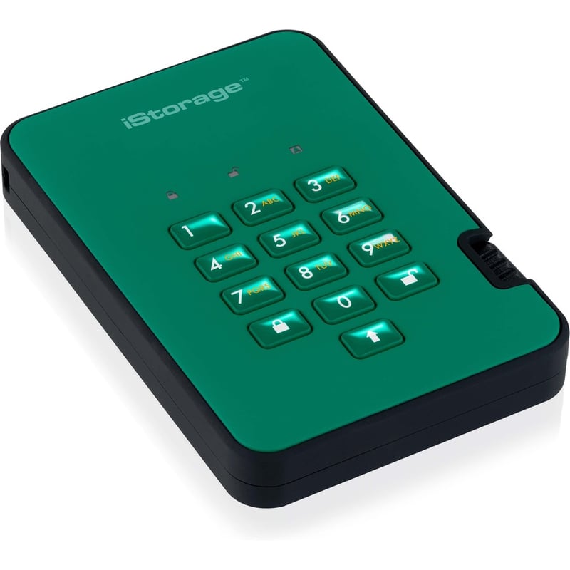 iStorage diskAshur2 SSD 256GB Secure Portable Solid State Drive | Green | Incorporated Common Criteria EAL 5+ | PIN protected | AES-XTS 256-bit Full Disk Hardware Encryption | Dust/Water Resistant | TAA Compliant - Thumbnail 4