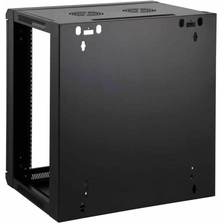 19" Network Cabinet - Wall Mount (Standard), 6U, 450mm Deep, Black, Flatpack, Max 60kg, Suitable also for use on desk or floor, Usable Depth 270mm to 350mm, Metal & Glass Door, Back Panel, Removeable Sides,Parts for wall installation not included - Thumbnail 4
