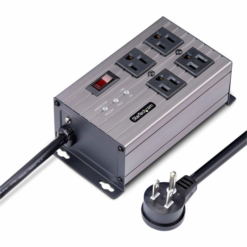 4-PORT INDUSTRIAL POWER STRIP - SURGE PROTECTION MOUNTABLE PDU - Thumbnail 1
