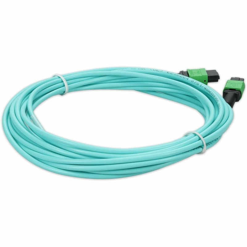 AddOn 15m MPO/APC to MPO/APC Aqua OM4 LSZH 12-Strand Fiber Patch Cable - Thumbnail 4