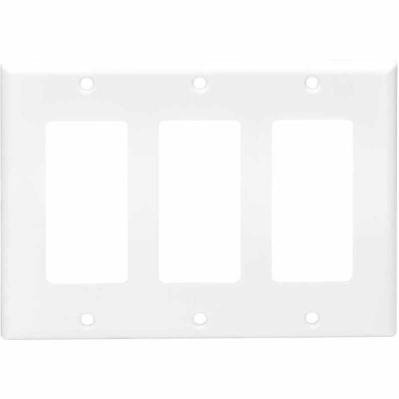 Eaton Tripp Lite Series Triple-Gang Faceplate, Decora Style - Vertical, White, TAA - Thumbnail 4