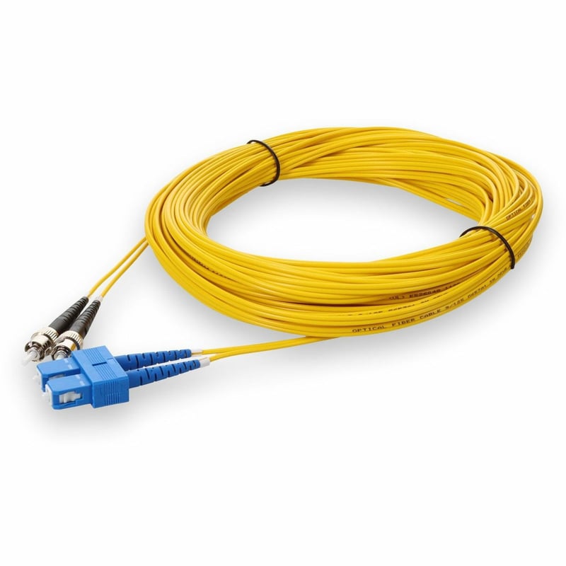 AddOn 50m SC (Male) to ST (Male) Yellow OS2 Duplex Fiber OFNR (Riser-Rated) Patch Cable - Thumbnail 1