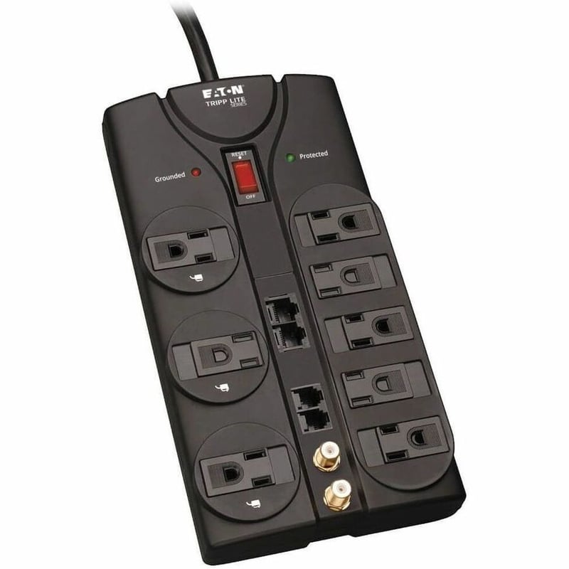 Tripp Lite by Eaton Protect It! 8-Outlet Surge Protector 10 ft. Cord 3240 Joules Modem/Coax/Ethernet Protection RJ45 - Thumbnail 1
