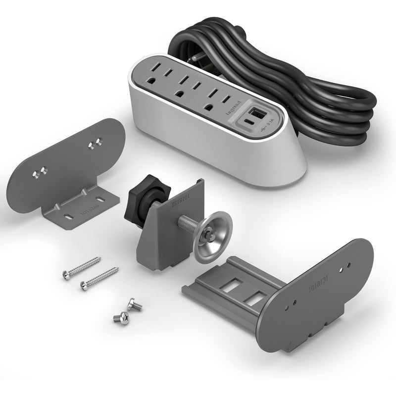 Wiremold Desktop Power Center Series - Power Center Slim - 6ft Cord - White - Thumbnail 3