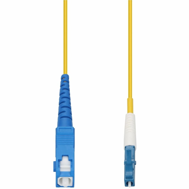 AddOn 35m SC to LC Yellow OS2 Simplex OFNR (Riser-Rated) SMF Fiber Patch Cable - Thumbnail 1