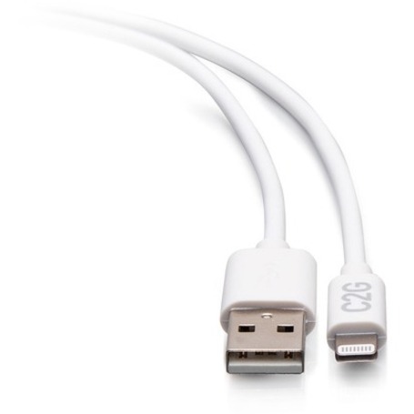 C2G 10ft USB A to Lightning Cable - Charge & Sync Cable - White - Thumbnail 2