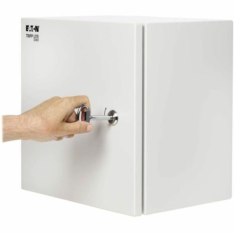 Tripp Lite by Eaton SmartRack Outdoor Industrial Enclosure with Lock - NEMA 4, Surface Mount, Metal Construction, 14 x 14 x 6 in., Gray