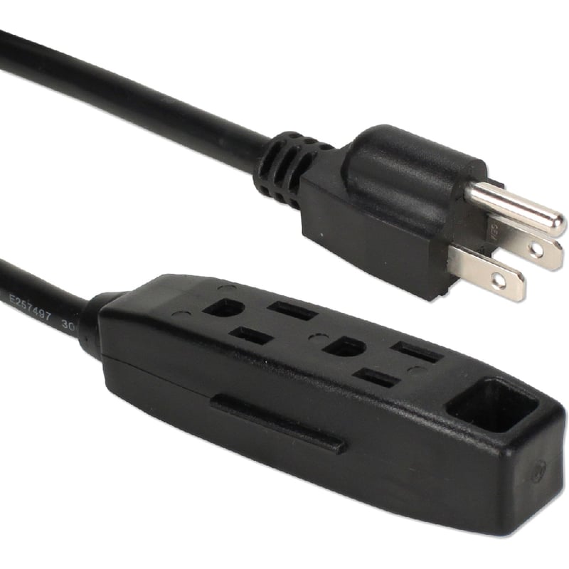 QVS 5-Pack 3-Outlet 3-Prong 25ft Power Extension Cord - Thumbnail 2