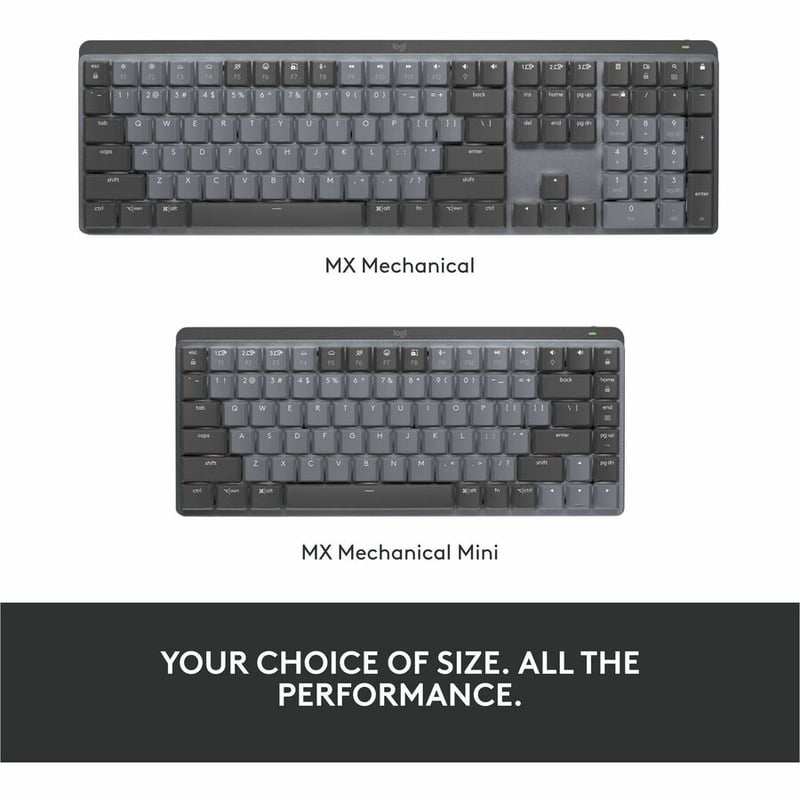 Logitech MX Mechanical Mini Minimalist Wireless Illuminated Keyboard (Linear) (Graphite) - Thumbnail 3