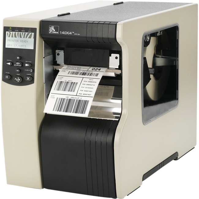 Zebra 140Xi4 Desktop Direct Thermal/Thermal Transfer Printer - Monochrome - Label Print - Fast Ethernet - USB - Serial - Parallel - Wireless LAN