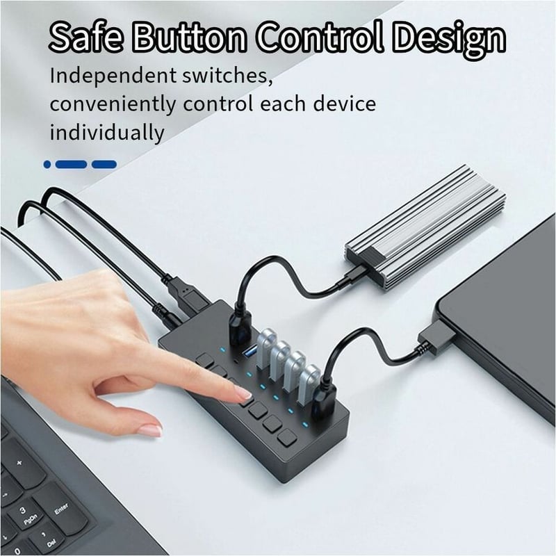 7 IN 1 USB A 3.0 5GBPS USB HUB CABLE AND DC POWER SUPPLY INCLUDED - Thumbnail 5
