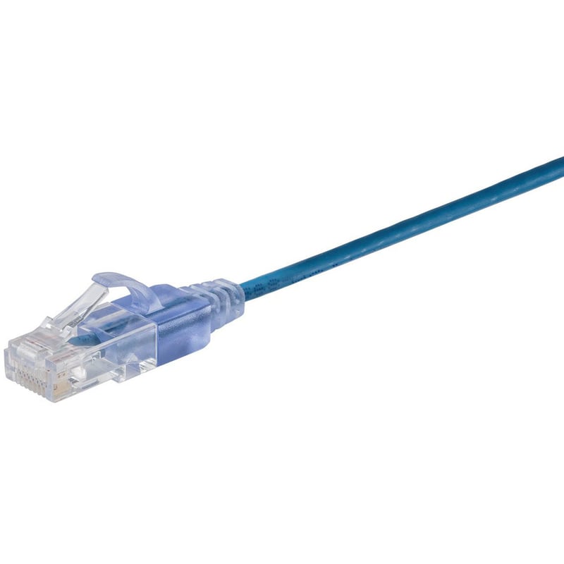5-PACK, SLIMRUN CAT6A ETHERNET NETWORK PATCH CABLE, 5FT BLUE - Thumbnail 2
