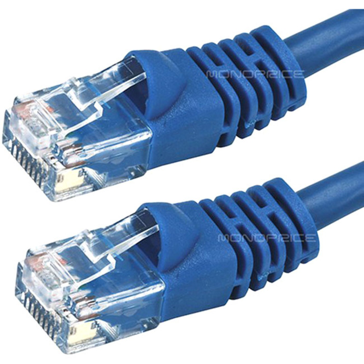 CAT6 24AWG UTP ETHERNET NETWORK PATCH CABLE, 14FT BLUE - Thumbnail 2