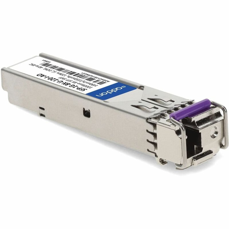 AddOn MSA and TAA 1000Base-BX SFP Transceiver (SMF, 1490nmTx/1550nmRx, 120km, LC, DOM, -40 to 85C)