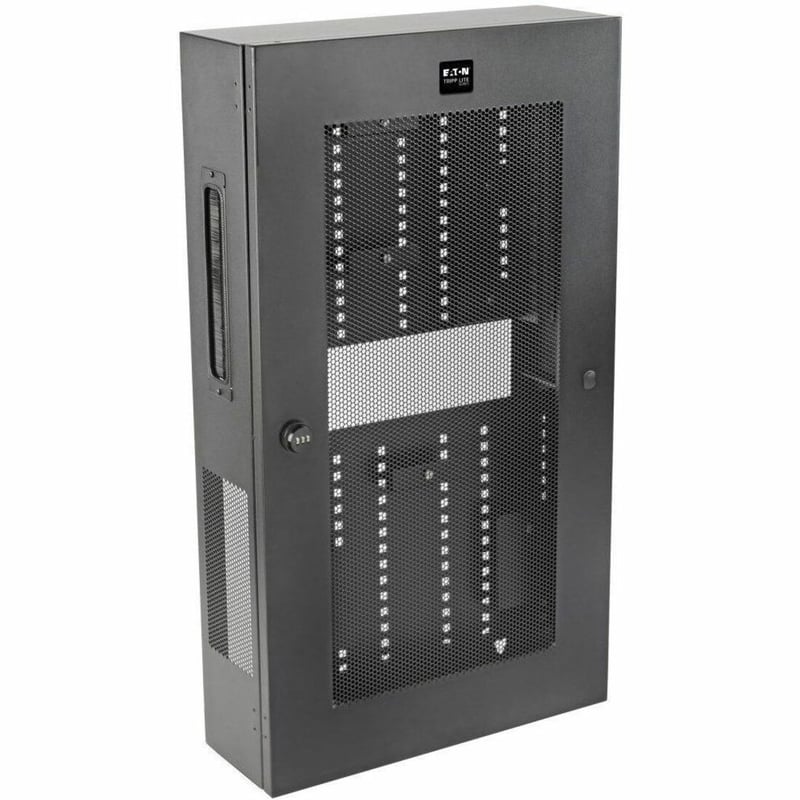 Tripp Lite by Eaton SmartRack 3U Low-Profile Vertical-Mount Switch-Depth Wall-Mount Structured Wiring Enclosure Adjustable Equipment Brackets - Thumbnail 1