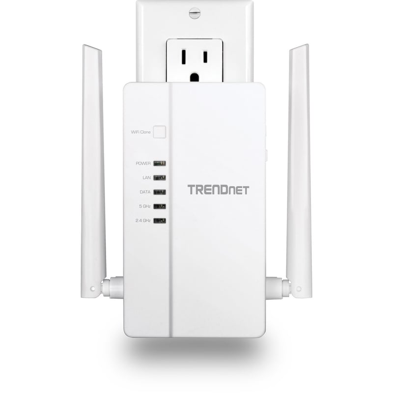 TRENDnet Wi-Fi Everywhere Powerline 1200 AV2 AC1200 Wireless Access Point, Expand Your Wireless Coverage, Built-in Concurrent Dual-Band, 3 x Gigabit Ports, MIMO, Beamforming, White, TPL-430AP - Thumbnail 4