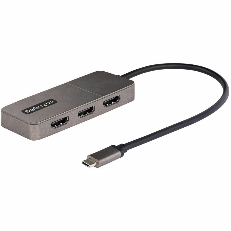 StarTech.com 3-Port USB-C Multi-Monitor Adapter, Type-C to 3x HDMI MST Hub, Triple 4K60Hz HDMI Laptop Display Extender / Splitter, Windows - Thumbnail 1