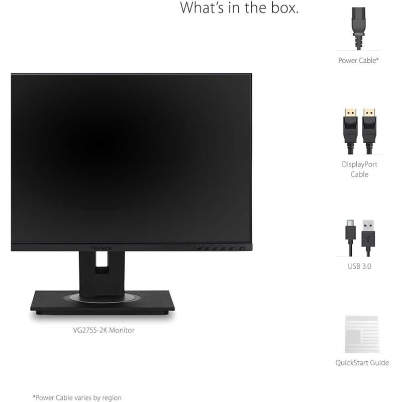 ViewSonic VG2755-2K 27 Inch IPS 1440p Monitor with USB C 3.1, HDMI, DisplayPort and 40 Degree Tilt Ergonomics for Home and Office - Thumbnail 4