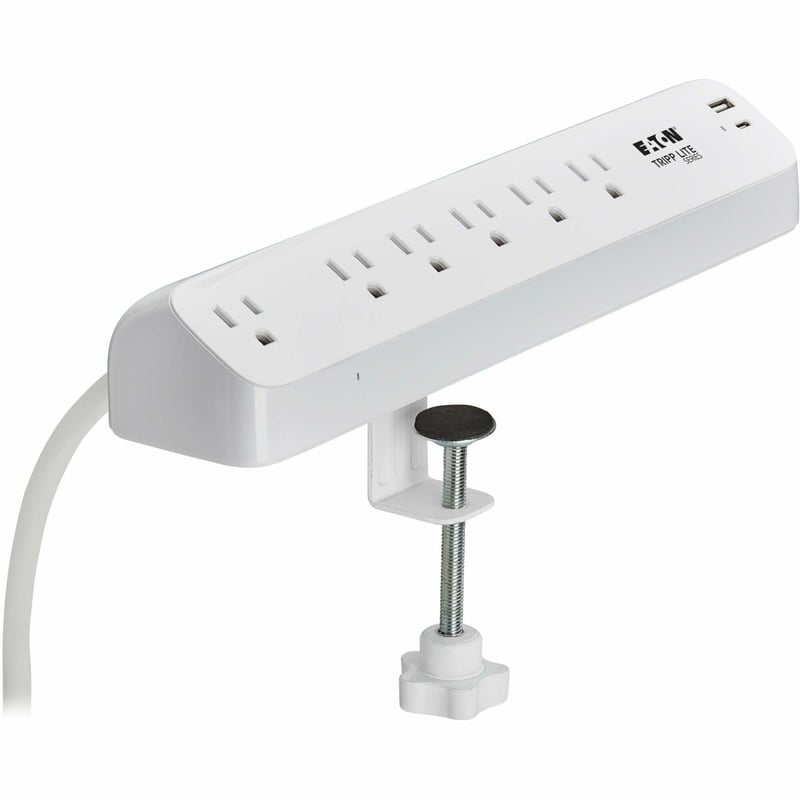6OUTLET SURGE PROTECTOR USB-A/C CHARGING 5-15R CLAMP 6FT CORD - Thumbnail 1