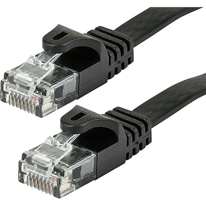 Monoprice Cat5e 30AWG UTP Flat Ethernet Network Patch Cable, 75ft Black - Thumbnail 2