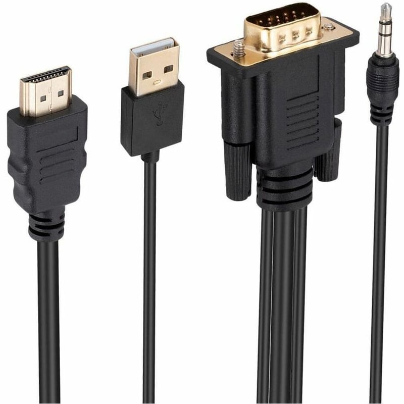 4XEM 3 ft HDMI to VGA with 3.5mm Audio - Thumbnail 2
