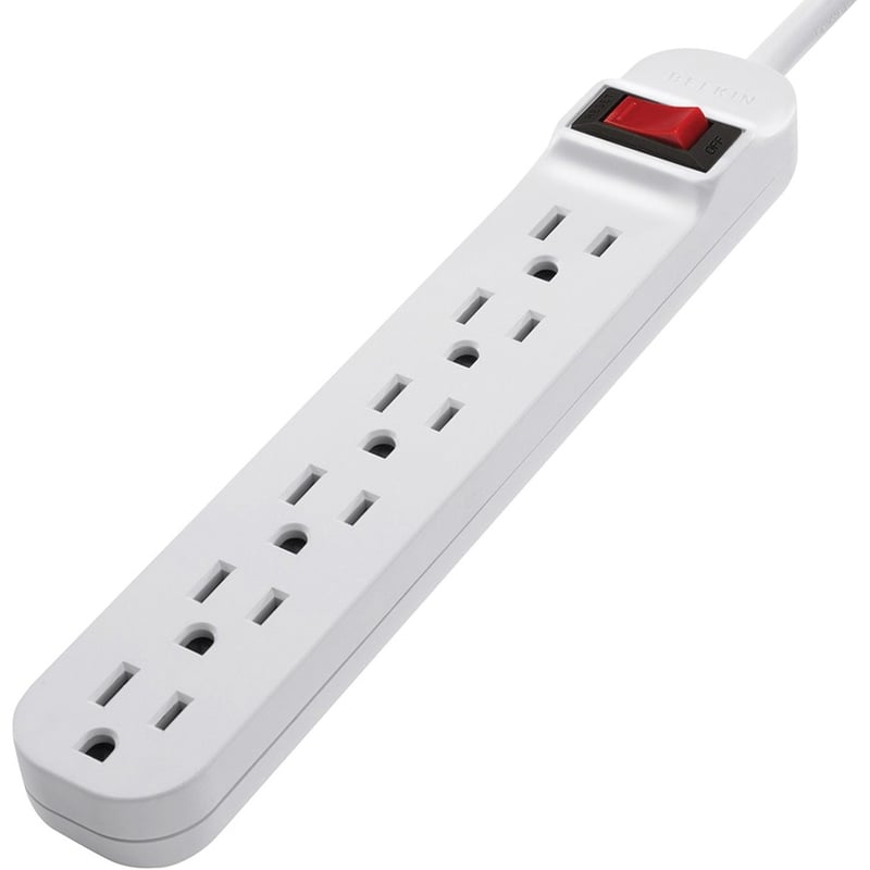 Belkin 6 Outlet Power Strip - 5 foot cord - White - Thumbnail 3
