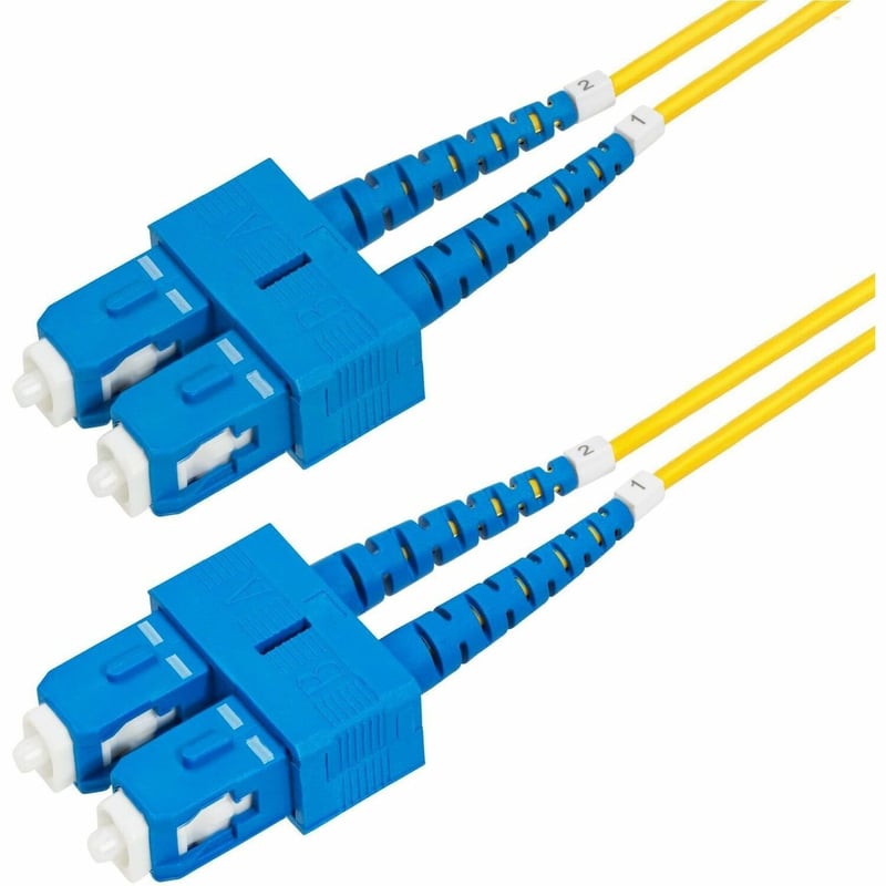 StarTech.com 2m (6.6ft) SC to SC (UPC) OS2 Single Mode Duplex Fiber Optic Cable, 9/125m, 40G/100G, LSZH Fiber Patch Cord - Thumbnail 1