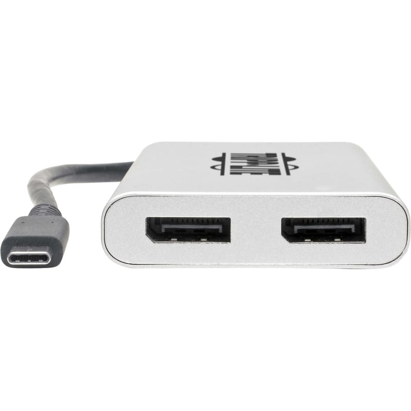 Eaton Tripp Lite Series Dual-Monitor Thunderbolt 3 to DisplayPort Adapter - 4K/5K @ 60 Hz, M/2xF, 4:4:4, Silver - Thumbnail 2
