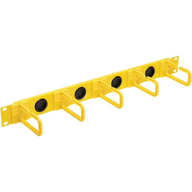 Tripp Lite by Eaton Horizontal Cable Manager Flexible Rings Yellow 1U Rackmount - Thumbnail 1