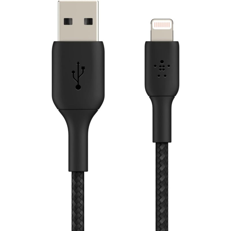 Belkin BoostCharge Braided Lightning to USB-A Cable (1 meter / 3.3 foot, Black) - Thumbnail 3