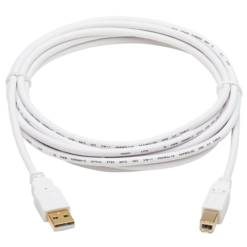 Eaton Tripp Lite Series Safe-IT USB 2.0 A to B Antibacterial Cable (M/M), White, 10 ft. (3.05 m) - Thumbnail 4