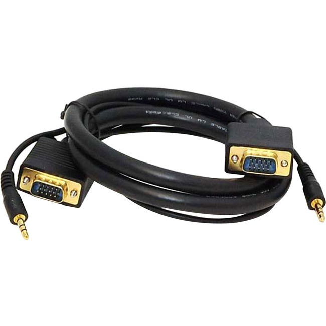 Monoprice 3ft Super VGA HD15 M/M Cable w/ Stereo Audio and Triple Shielding (Gold Plated) - Thumbnail 1