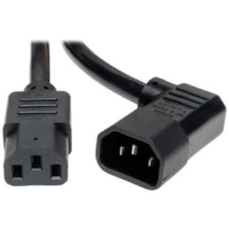 Eaton Tripp Lite Series Heavy-Duty PDU Power Cord, C13 to Right-Angle C14 - 15A, 250V, 14 AWG, 6 ft. (1.83 m), Black - Thumbnail 5