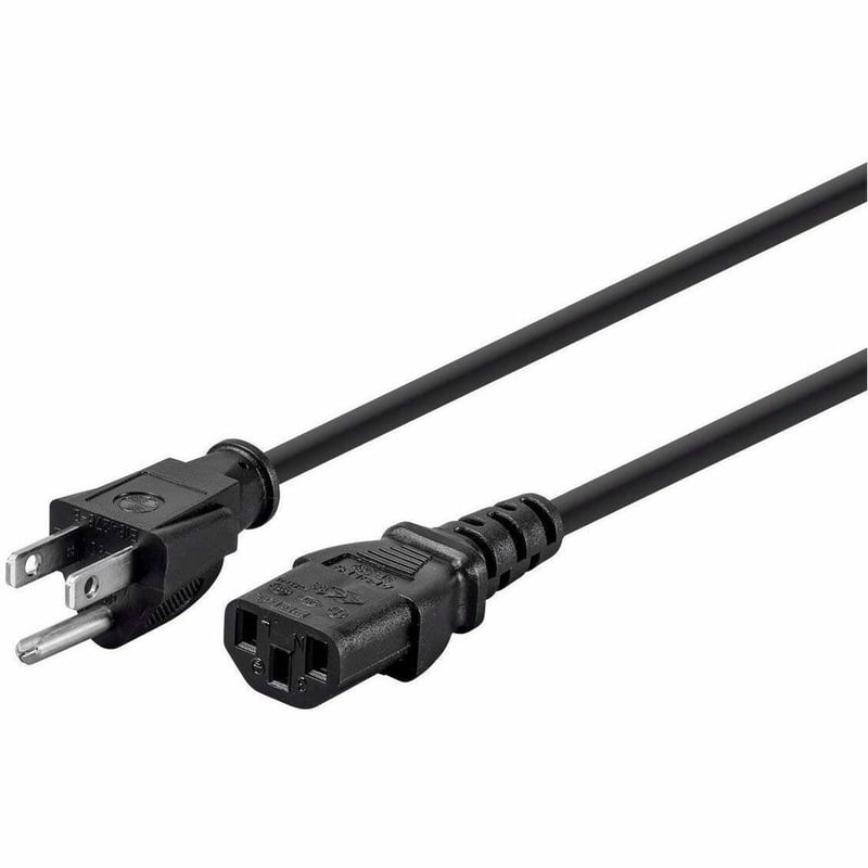MONOPRICE POWER CORD - NEMA 5-15P TO IEC 60320 C13_ 18AWG_ 10A_ 3-PRONG_ BLACK_ - Thumbnail 1