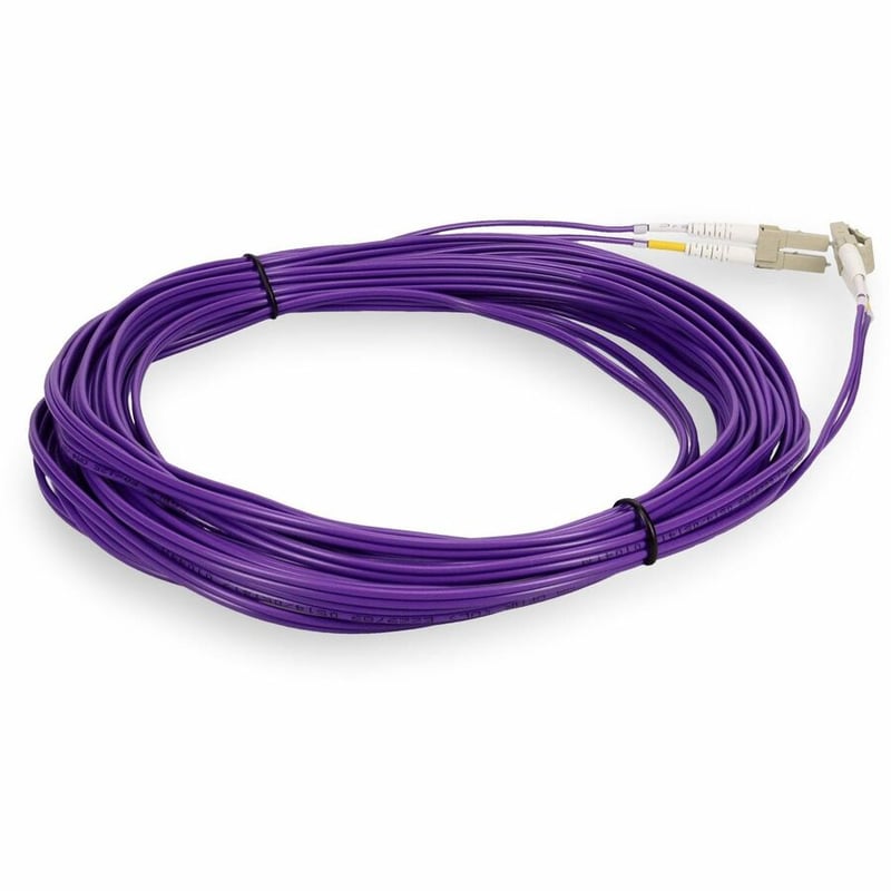 AddOn 6m LC to LC Purple OM4 Duplex OFNR (Riser-Rated) Fiber Patch Cable - Thumbnail 5