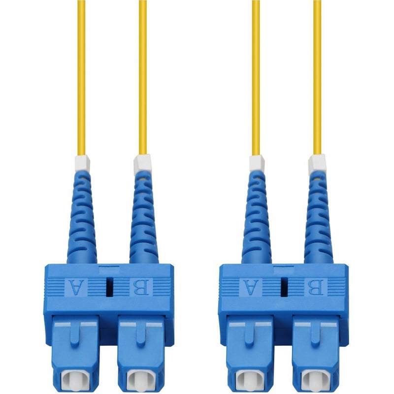 AddOn 0.5m SC to SC Yellow OS2 Duplex OFNP (Plenum-Rated) SMF Fiber Patch Cable - Thumbnail 1