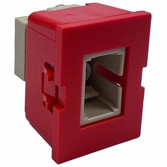Ortronics TracJack Module, 1-SC Simplex Multimode, Beige Adapter, Red Housing - Thumbnail 2