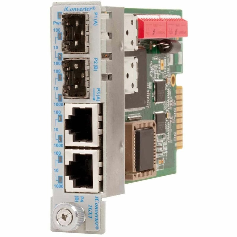 10/100/1000 DUAL CHANNEL MEDIA CONVERTER 2X RJ-45 2X SFP -40-75C