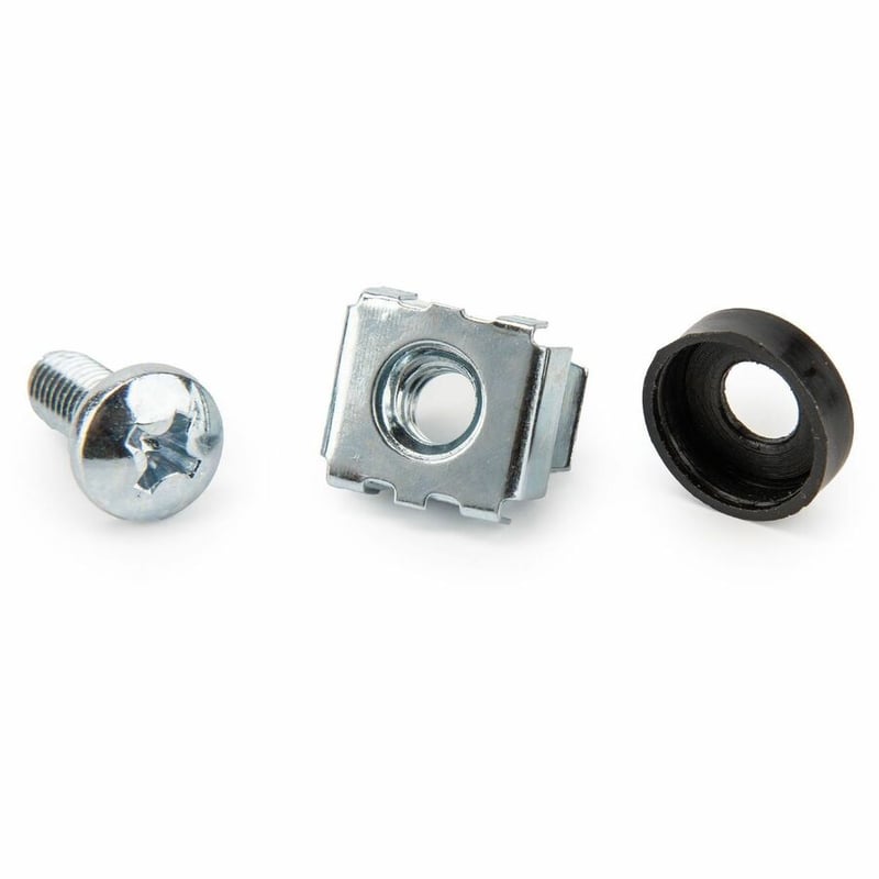 RACK CAGE NUTS M5 SCREWS- M5 NUTS- 50PACK-SILVER - Thumbnail 3