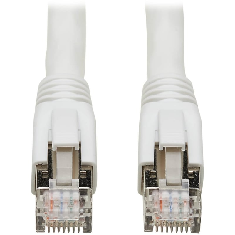 Eaton Tripp Lite Series Cat8 25G/40G-Certified Snagless Shielded S/FTP Ethernet Cable (RJ45 M/M), PoE, White, 40 ft. (12.19 m) - Thumbnail 1