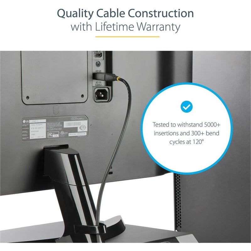 StarTech.com 10ft (3m) VESA Certified DisplayPort 1.4 Cable, 8K 60Hz HDR10, UHD 4K 120Hz Video, DP to DP Monitor Cord, DP 1.4 Cable, M/M - Thumbnail 4