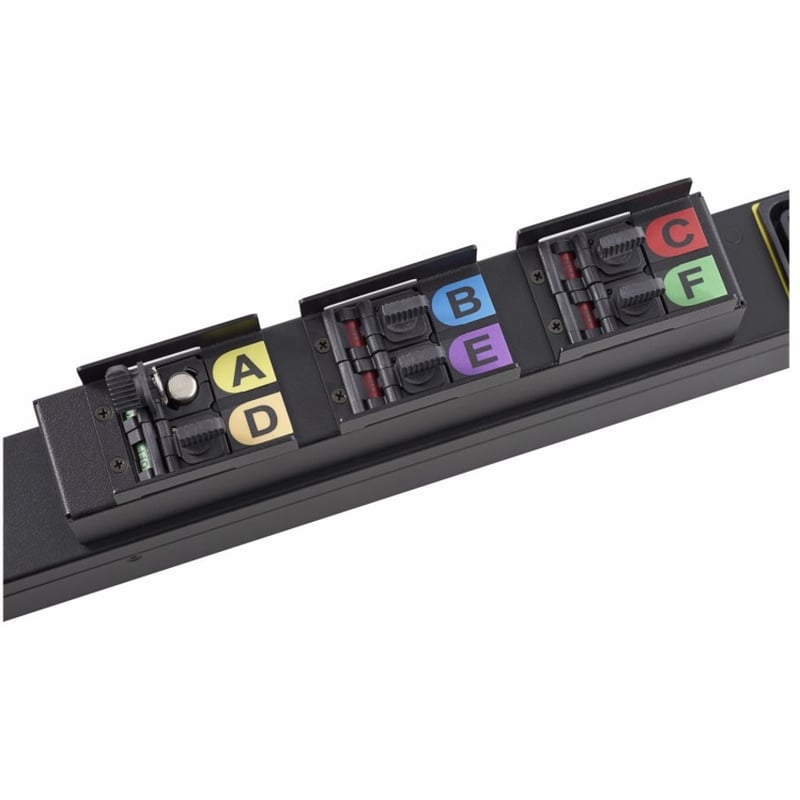 Eaton fuse disconnect rack PDU, 0U, 309-460P9 input, 17.3 kW max, 200-240V, 48A, 6 ft cord, Three-phase, Outlets: (48) C13 Outlet grip, (12) C19 Outlet grip - Thumbnail 4