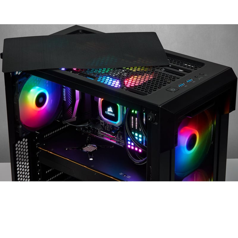 Corsair iCUE 220T RGB Airflow Tempered Glass Mid-Tower Smart Case - Black - Thumbnail 5