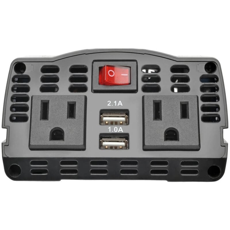 Tripp Lite by Eaton 375W PowerVerter Ultra-Compact Car Inverter with 2 AC Outlets 2 USB Charging Ports and Battery Cables - Thumbnail 5