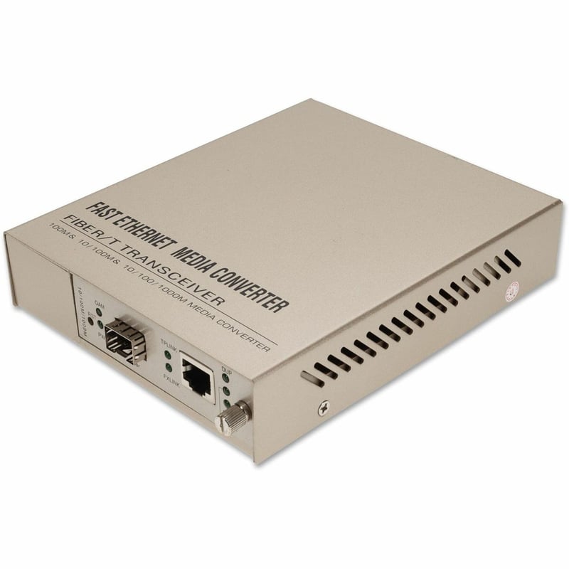 AddOn 10/100/1000Base-TX(RJ-45) to Open SFP Port Managed Media Converter - Thumbnail 1