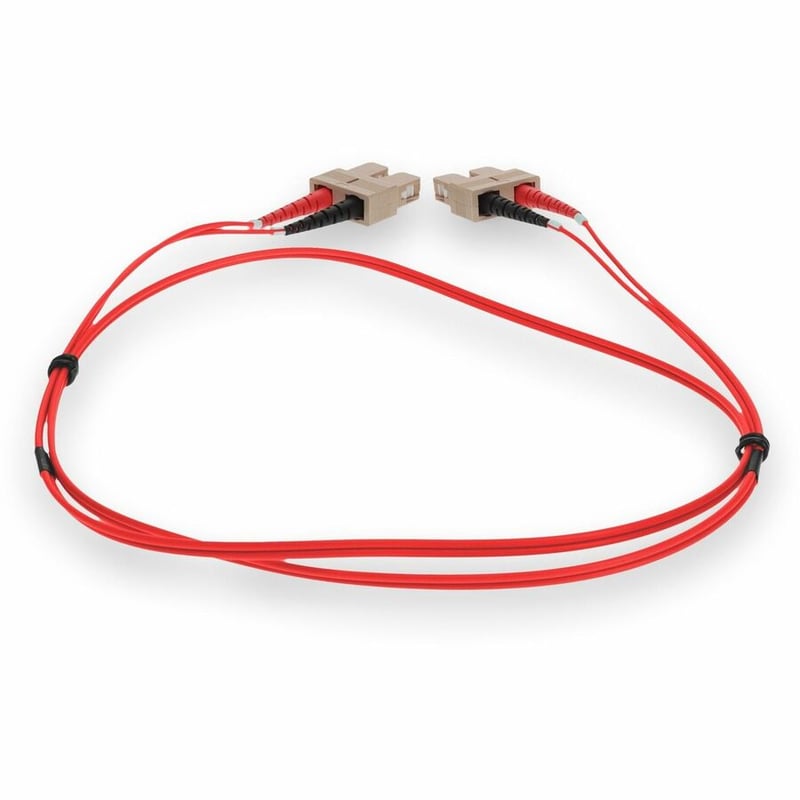 AddOn 5m SC to SC Red OM4 Duplex OFNR (Riser-Rated) Fiber Patch Cable - Thumbnail 4